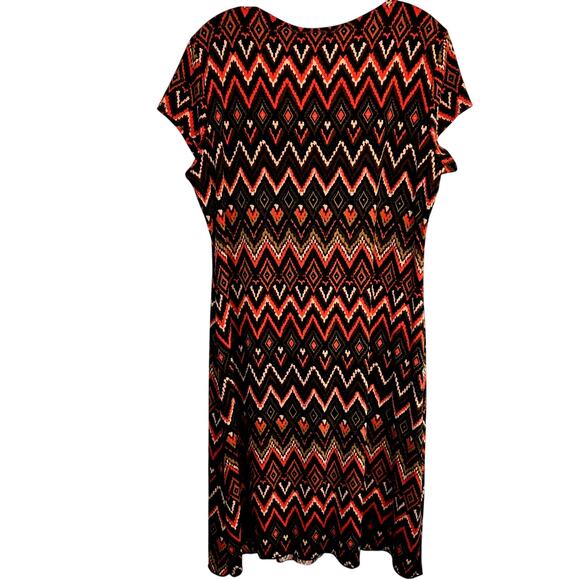 Cato Women's Dress XL Extra Large Brown Sleeves Tie  Sun Misses Size 16 18 - Picture 6 of 7